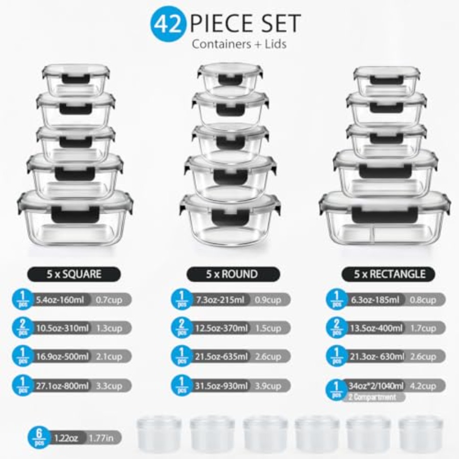42pcs Glass Food Storage Conta – Food Storage Lidl Bewertung und Preis