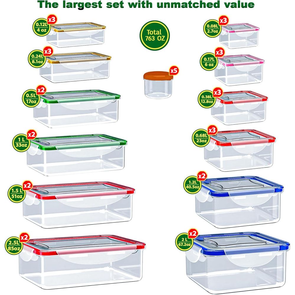 70 Pcs Large Food Storage Cont – Food Storage Box Set Bewertung und Preis